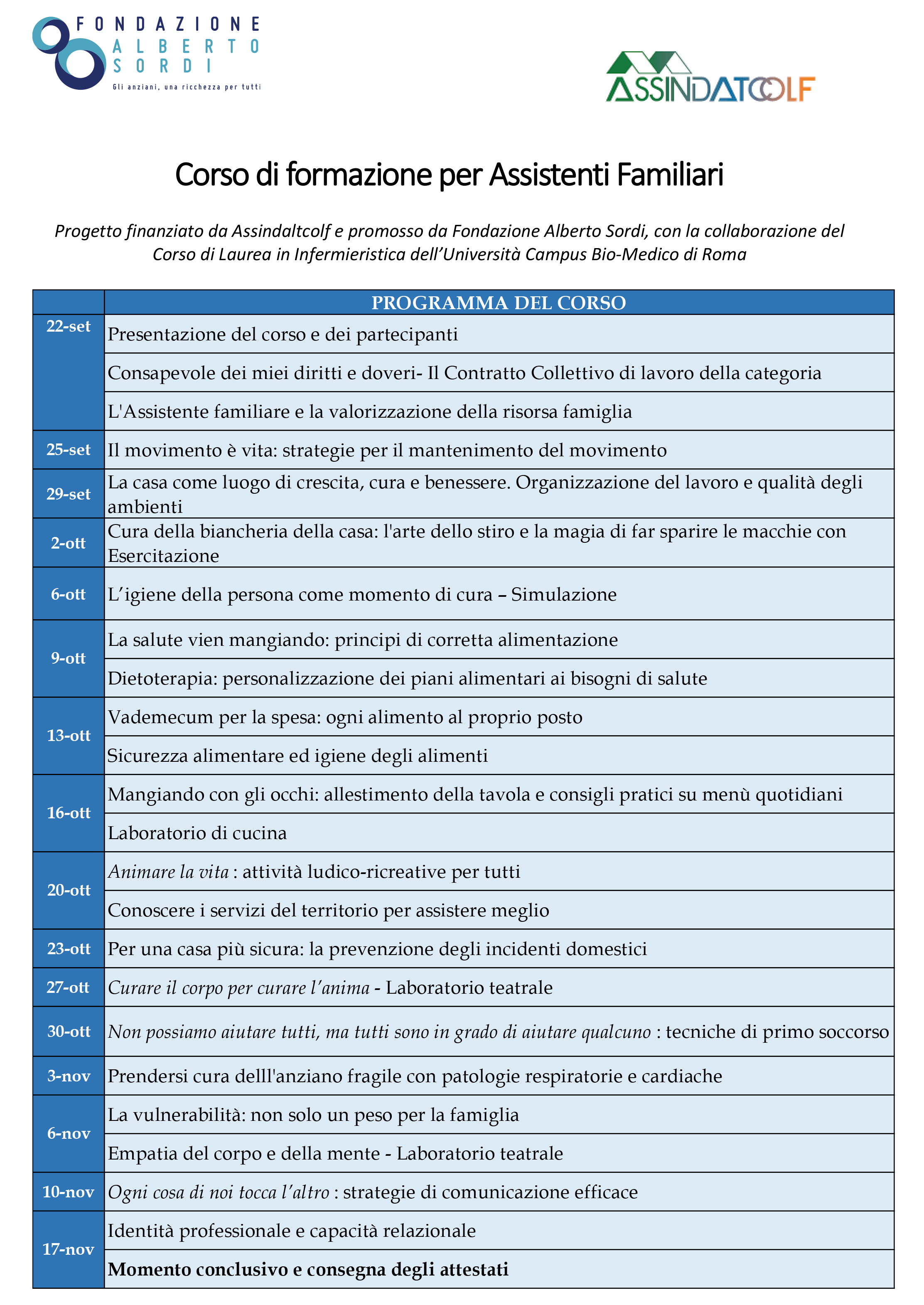 PROGRAMMA ASSISTENTE FAMILIARE 1 1