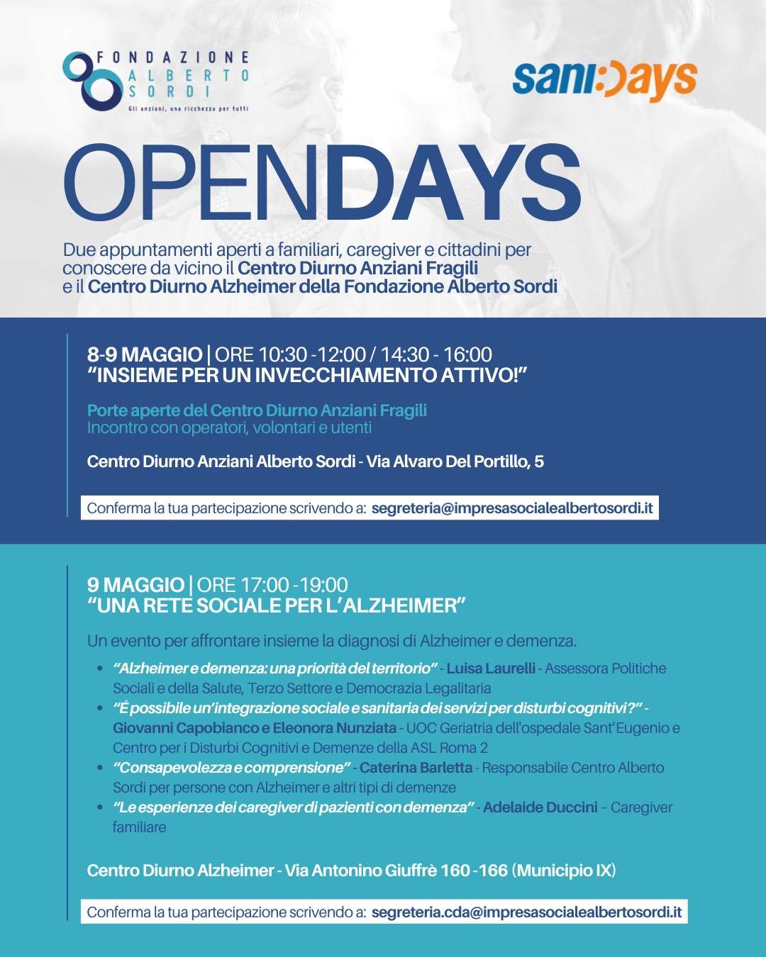 locandina open days Fondazione Alberto Sordi